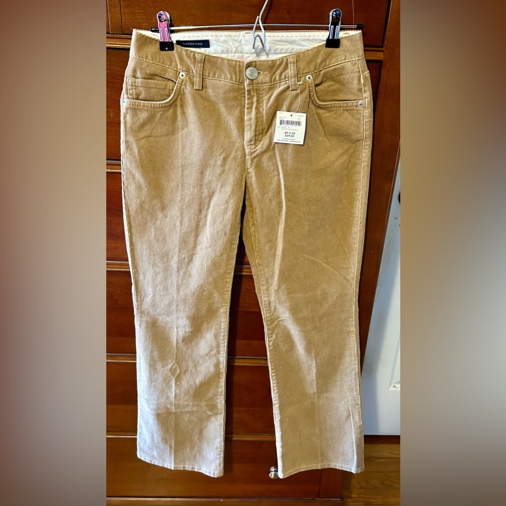 Lands’ End NWT Tan Corduroy Trousers Size 4P